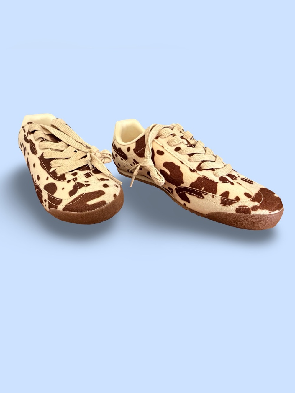 Cushionaire Cow Print Casual Sneakers - Brown & Cream - Picture 3 of 6